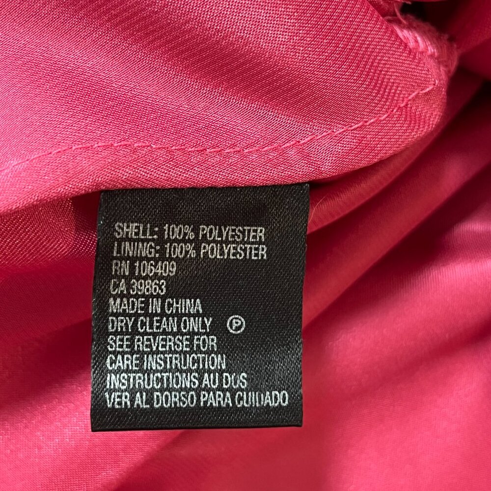 Tahari ASL Pink Empire Waist Pink Cocktail Dress Shiffon and Satin Size 12 NWT - Picture 9 of 11